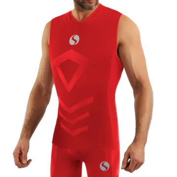 Koszulka męska Thermo Active CL38 bez rękawów czerwona