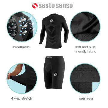 Sesto Senso Komplet Thermo męski krótko-krótki CL39, CL41 Czarny
