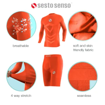 Sesto Senso Komplet Thermo męski krótko-krótki CL39, CL41 Pomarańczowy