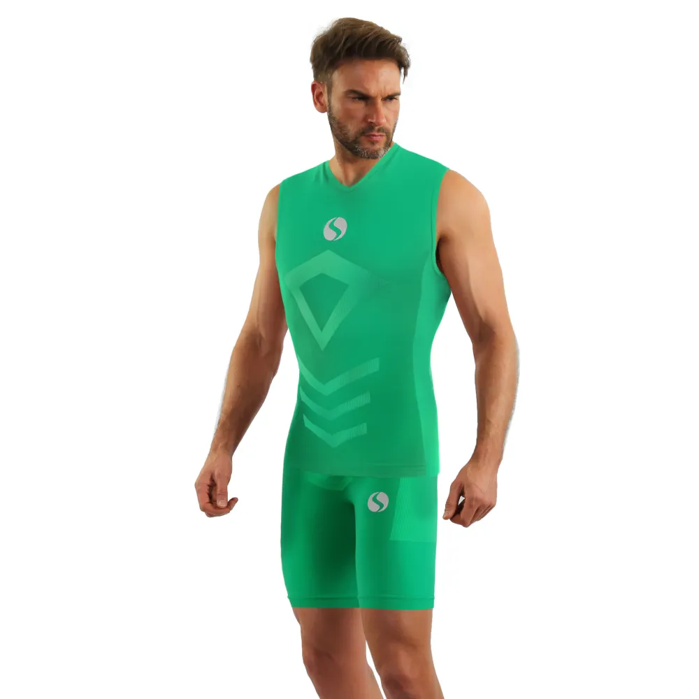 Sesto Senso Komplet Thermo męski bezrękawnik-spodenki CL38, CL41 Zielony