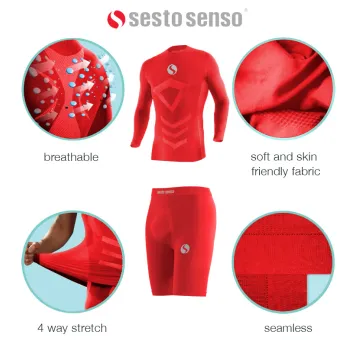 Sesto Senso Komplet Thermo męski bezrękawnik-spodenki CL38, CL41 Czerwony