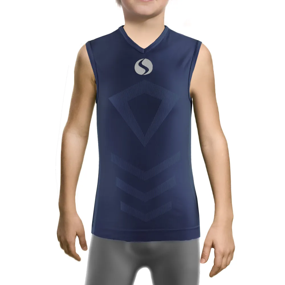 Koszulka chłopięca Thermo Active CL38 bez rękawów Granatowa