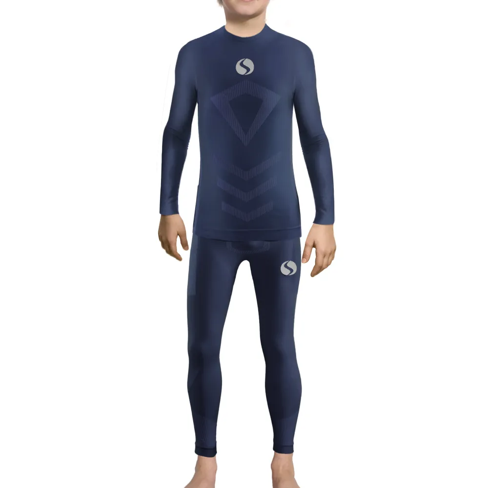 Sesto Senso Komplet Thermo chłopięcy długi CL40, CL42 Granatowy