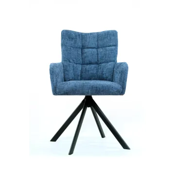 Sesto Senso Krzesło obrotowe tapicerowane do salonu jadalni biura Niebieskie