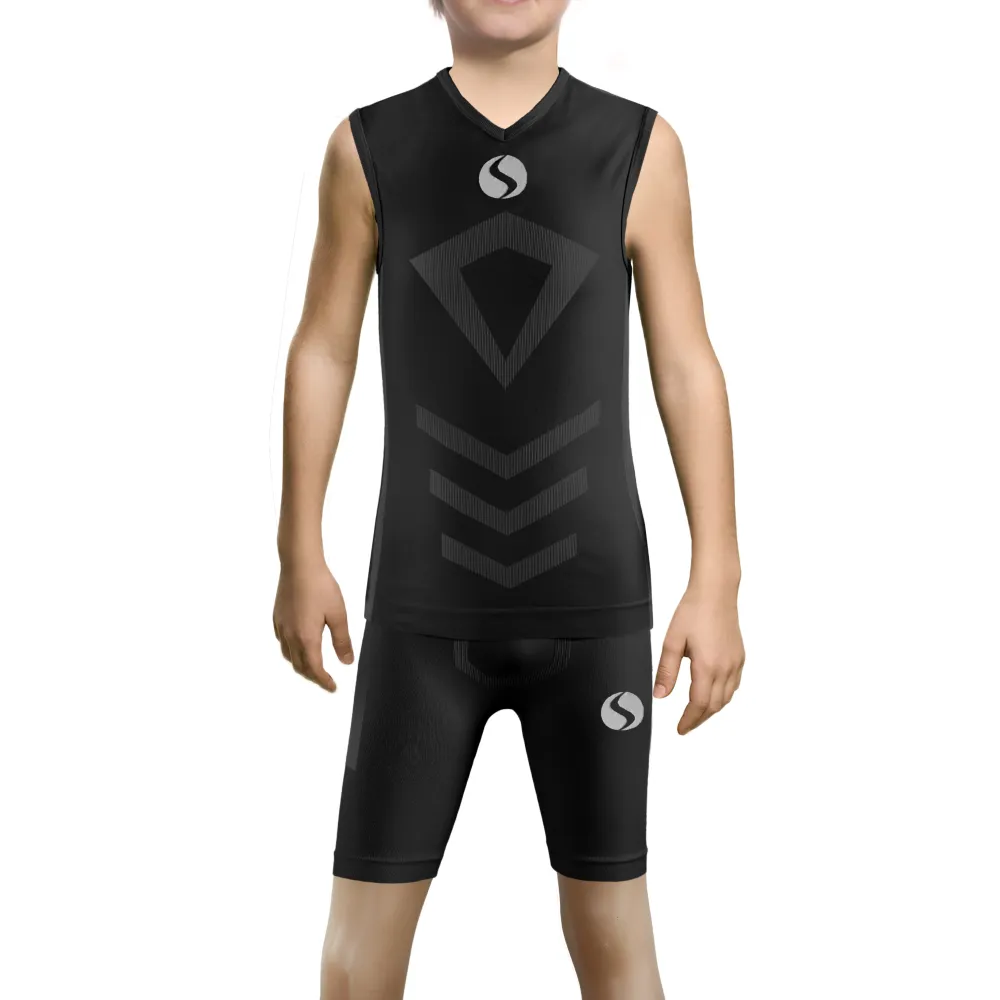 Sesto Senso Komplet Thermo chłopięcy bezrękawnik spodenki CL38, CL41 Czarny