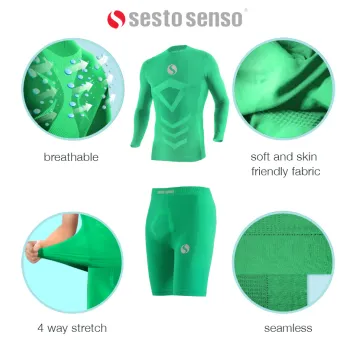 Sesto Senso Komplet Thermo chłopięcy długi rękaw spodenki CL40, CL41 Zielony