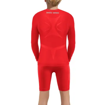 Sesto Senso Komplet Thermo chłopięcy długi rękaw spodenki CL40, CL41 Czerwony