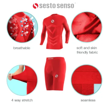 Sesto Senso Komplet Thermo chłopięcy długi rękaw spodenki CL40, CL41 Czerwony