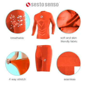 Sesto Senso Komplet Thermo chłopięcy długi rękaw spodenki CL40, CL41 Pomarańczowy