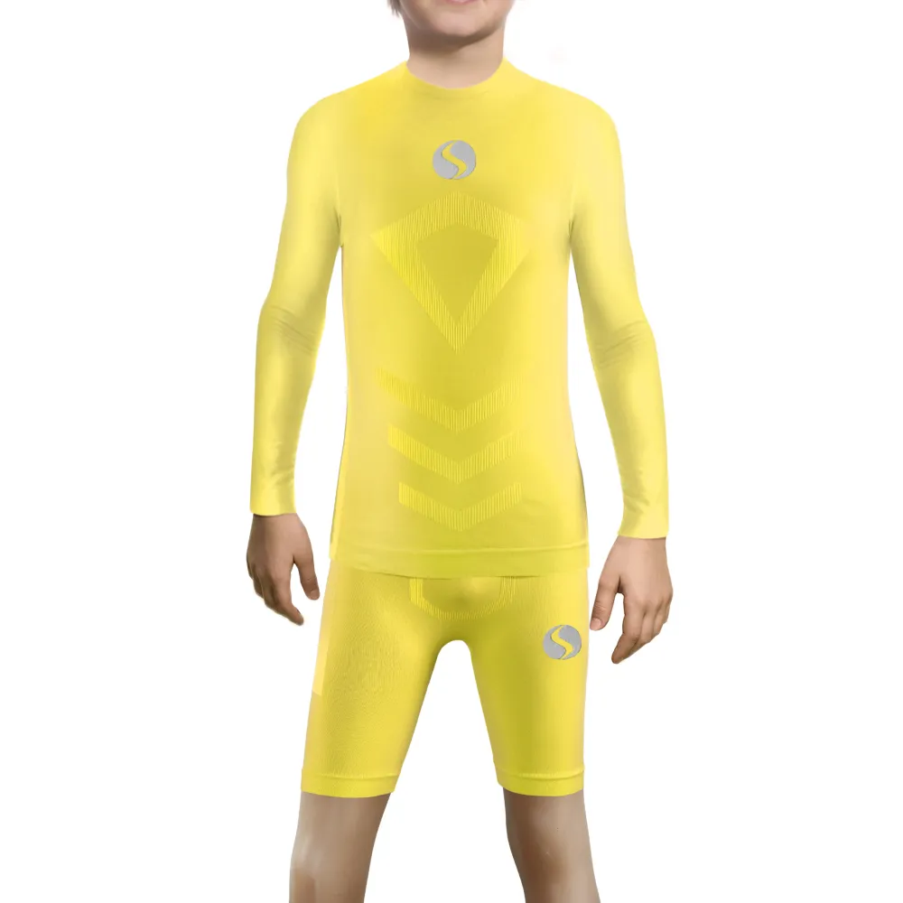 Sesto Senso Komplet Thermo chłopięcy długi rękaw spodenki CL40, CL41 Żółty