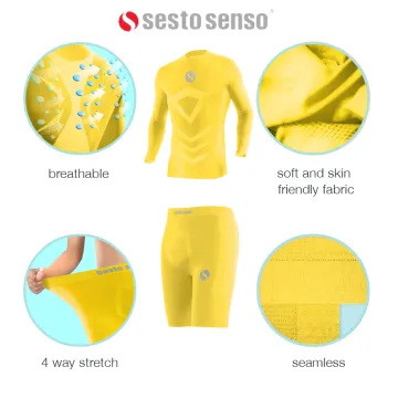 Sesto Senso Komplet Thermo chłopięcy długi rękaw spodenki CL40, CL41 Żółty