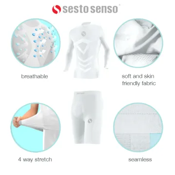 Sesto Senso Komplet Thermo chłopięcy długi rękaw spodenki CL40, CL41 Biały