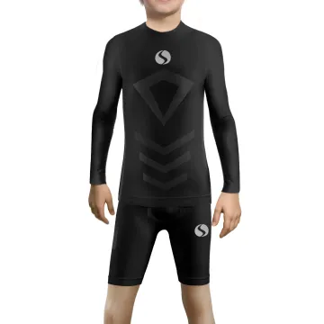 Sesto Senso Komplet Thermo chłopięcy długi rękaw spodenki CL40, CL41 Czarny