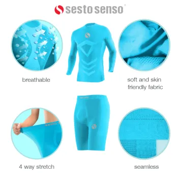 Sesto Senso Komplet Thermo chłopięcy krótki rękaw długie spodnie CL39, CL42 Niebieski