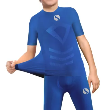 Sesto Senso Komplet Thermo chłopięcy krótki rękaw długie spodnie CL39, CL42 Chabrowy