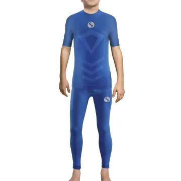 Sesto Senso Komplet Thermo chłopięcy krótki rękaw długie spodnie CL39, CL42 Chabrowy