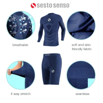 Sesto Senso Komplet Thermo chłopięcy krótki rękaw długie spodnie CL39, CL42 Granatowy