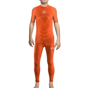 Sesto Senso Komplet Thermo chłopięcy krótki rękaw długie spodnie CL39, CL42 Pomarańczowy