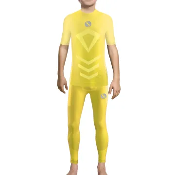 Sesto Senso Komplet Thermo chłopięcy krótki rękaw długie spodnie CL39, CL42 Żółty