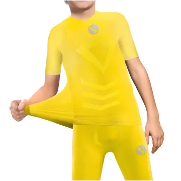 Sesto Senso Komplet Thermo chłopięcy krótki rękaw długie spodnie CL39, CL42 Żółty