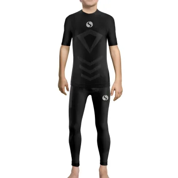 Sesto Senso Komplet Thermo chłopięcy krótki rękaw długie spodnie CL39, CL42 Czarny