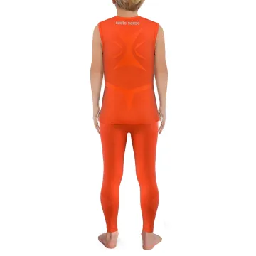 Sesto Senso Komplet Thermo chłopięcy bezrękawnik długie spodnie CL38, CL42 Pomarańczowy