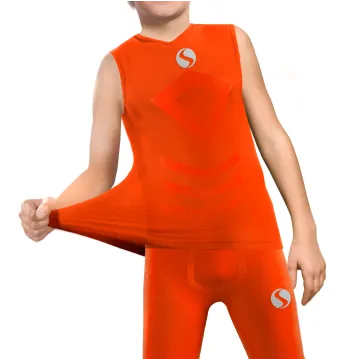 Sesto Senso Komplet Thermo chłopięcy bezrękawnik długie spodnie CL38, CL42 Pomarańczowy