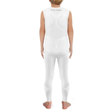 Sesto Senso Komplet Thermo chłopięcy bezrękawnik długie spodnie CL38, CL42 Biały
