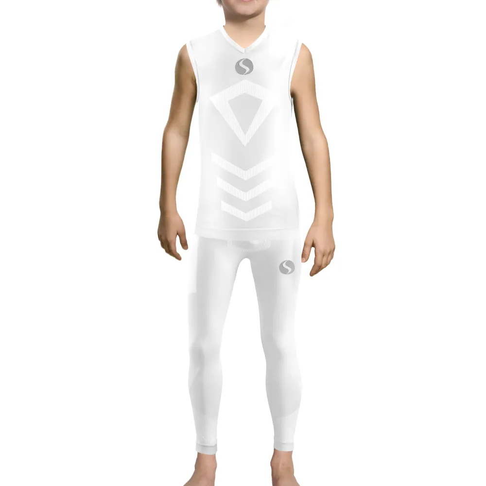 Sesto Senso Komplet Thermo chłopięcy bezrękawnik długie spodnie CL38, CL42 Biały