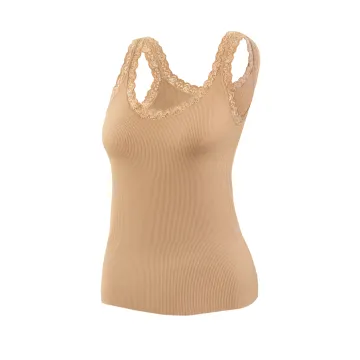 Podkoszulka damska na ramiączkach koronka 6109 beżowa