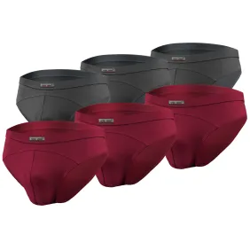 6-PAK Slipy męskie SM03 bordo+grafit