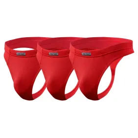 3-PAK Stringi męskie STM02 odważne czerwony