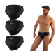 3-PAK Slipy męskie SM03 sportowy styl micromodal majtki płaskie szwy Czarne