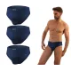 3-PAK Slipy męskie SM03 sportowy styl micromodal majtki płaskie szwy Granatowe