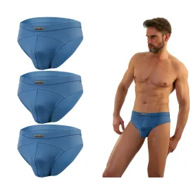 3-PAK Slipy męskie SM03 sportowy styl micromodal majtki płaskie szwy Jeansowe