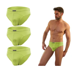 3-PAK Slipy męskie SM03 sportowy styl micromodal majtki płaskie szwy Pistacjowe
