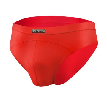 3-PAK Slipy męskie SM03 sportowy styl micromodal majtki płaskie szwy Czerwone