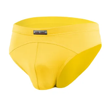 3-PAK Slipy męskie SM03 sportowy styl micromodal majtki płaskie szwy Żółte