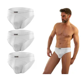 3-PAK Slipy męskie SM03 sportowy styl micromodal majtki płaskie szwy Białe