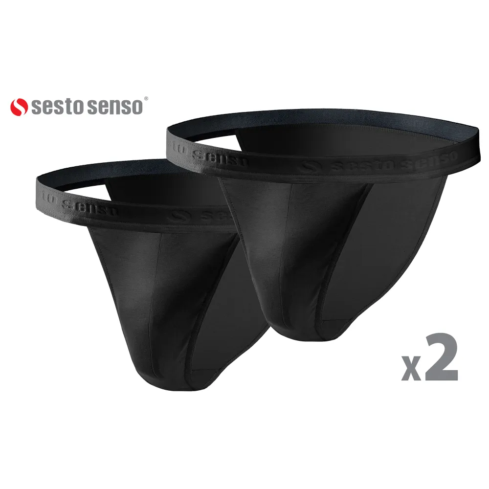 Sesto Senso 2-PAK Slipy męskie SM04 TANGA Czarne