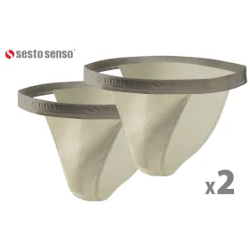 Sesto Senso 2-PAK Slipy męskie SM04 TANGA J.beżowe