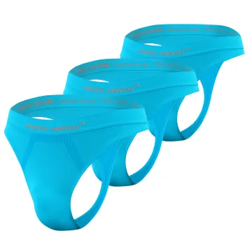 3-PAK Stringi męskie bezszwowe CL13 idealnie dopasowane Turkusowe