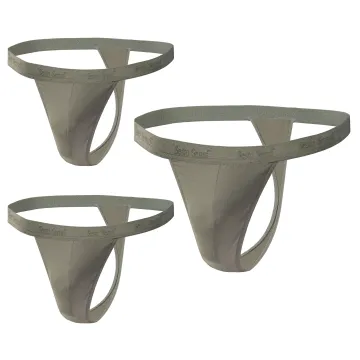 3-PAK Stringi męskie STM01 bawełniane C.Beż