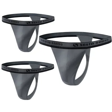 3-PAK Stringi męskie STM01 bawełniane Grafitowe