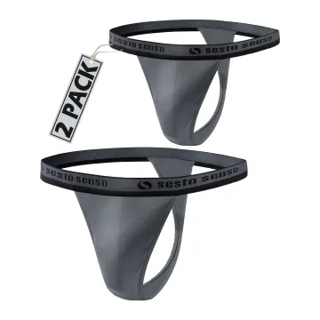 2-PAK Stringi męskie STM01 bawełniane Grafitowe