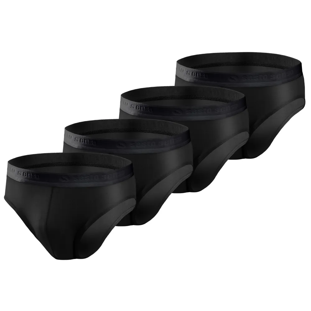 4-PAK Slipy męskie SM05 bawełniane Czarne