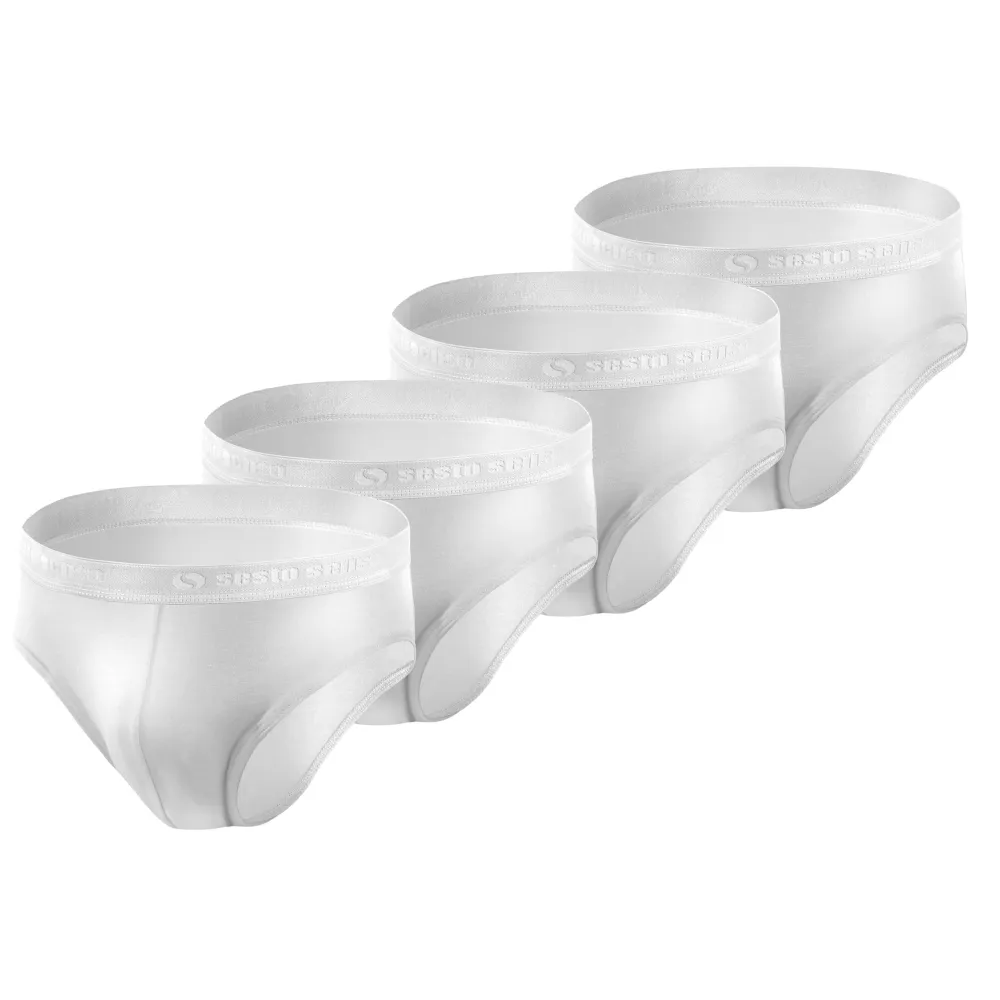 4-PAK Slipy męskie SM05 bawełniane Białe