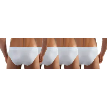 4-PAK Slipy męskie SM05 bawełniane Białe