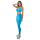 Sesto Senso Komplet damski Top sportowy CL14, Leginsy fitness push up CL21 Turkusowy