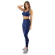 Sesto Senso Komplet damski Top sportowy CL14, Leginsy fitness push up CL21 Granatowy